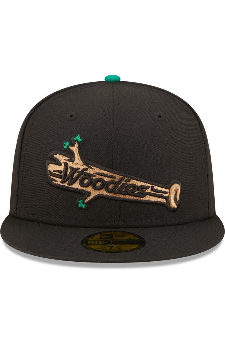New Era Men's New Era Black Down East Wood Ducks Authentic Collection 59FIFTY Fitted Hat, Alternate, color,