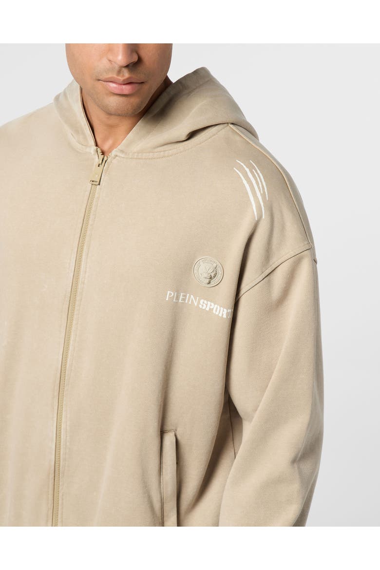 Hoodie Sweat Jacket Men, Alternate, color, beige