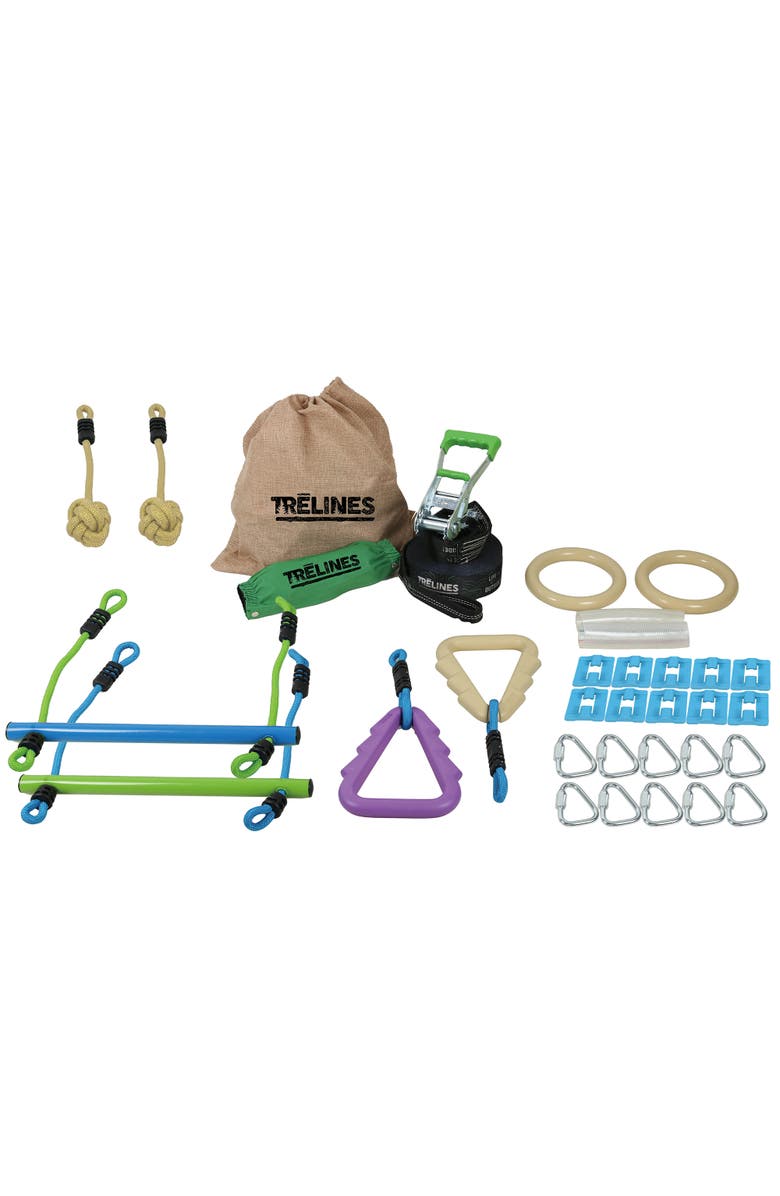 Trelines Adventure Line Ninja 36Ft, 250Lb Capacity, Alternate, color, Multicolored