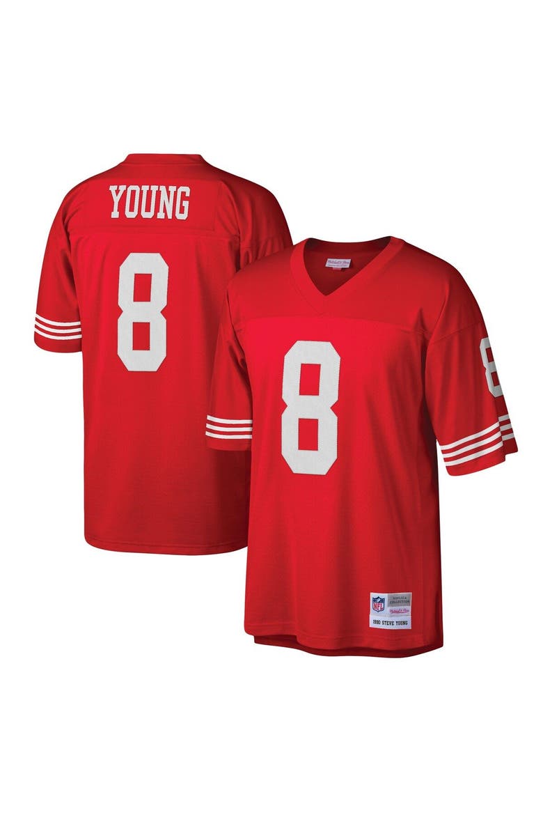 Men's Mitchell & Ness Steve Young Scarlet San Francisco 49ers Legacy Replica Jersey, Main, color, Scarlet