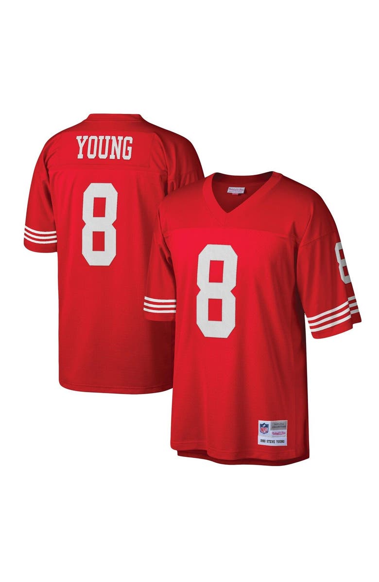 Mitchell & Ness Men's Mitchell & Ness Steve Young Scarlet San Francisco 49ers Legacy Replica Jersey, Main, color, Scarlet