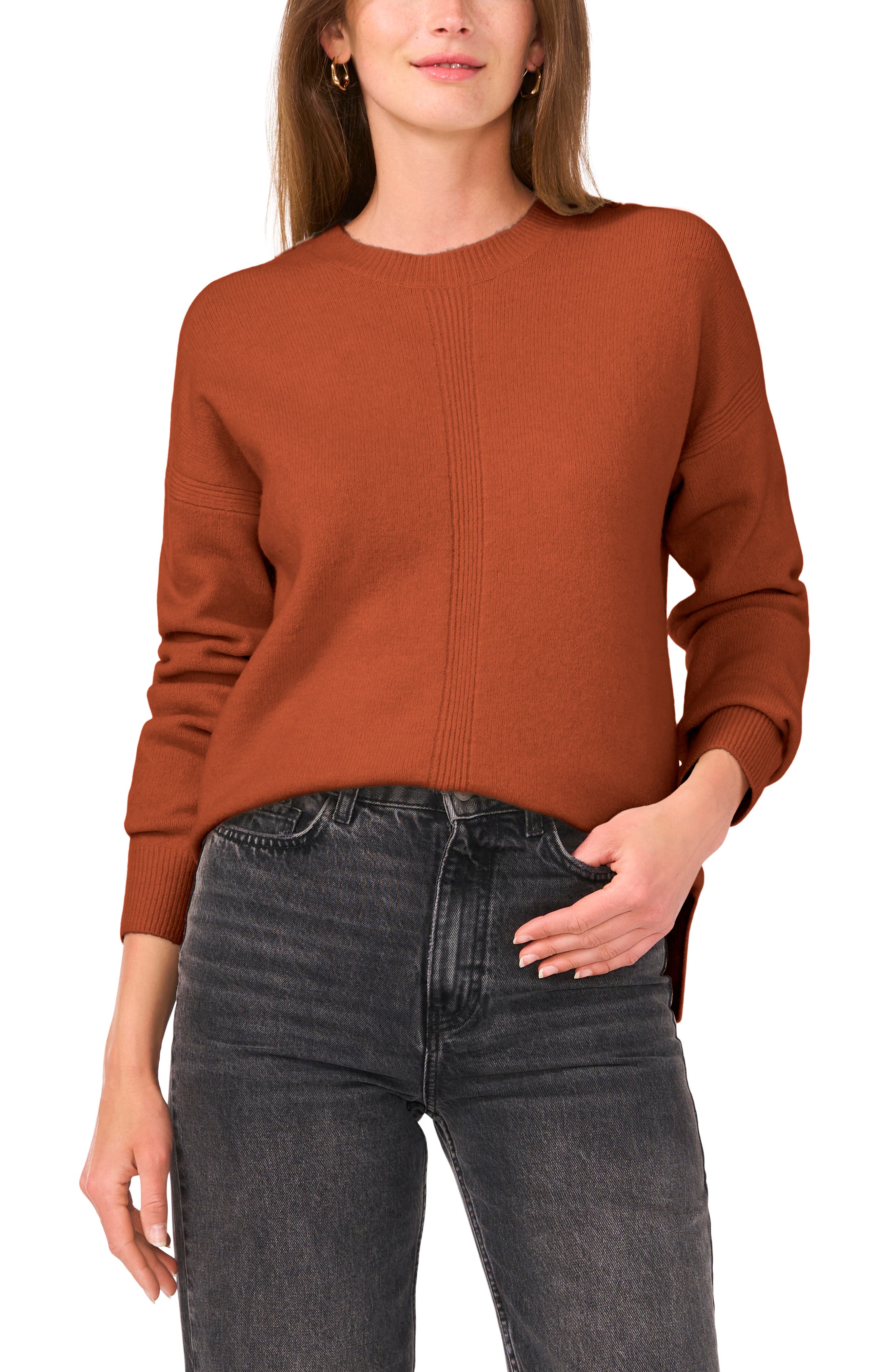 Vince Camuto Cropped Crewneck Sweater