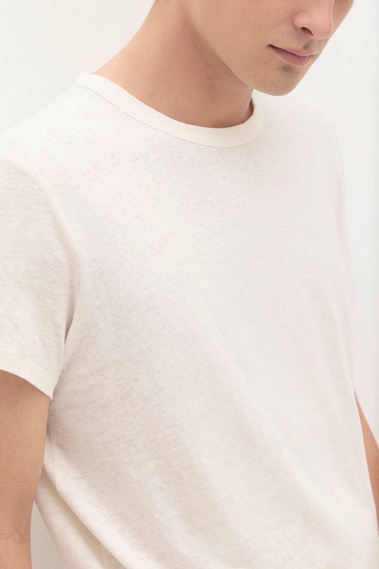 Kyle Linen Crewneck Tee, Alternate, color, White