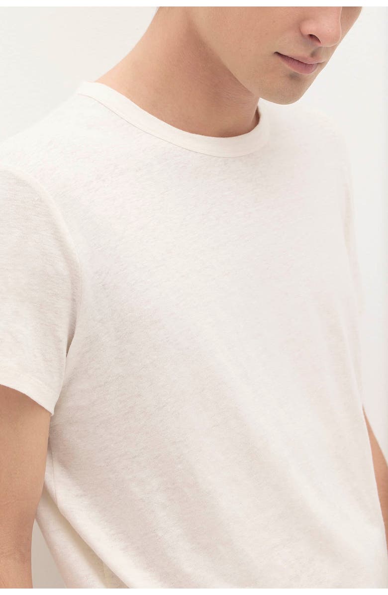 NAKED CASHMERE Kyle Linen Crewneck Tee, Alternate, color, White