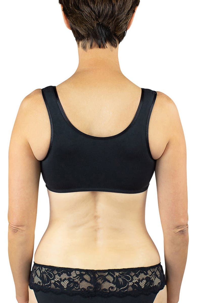 Everviolet Maia Front Close Pocketed Bralette, Alternate, color, Black