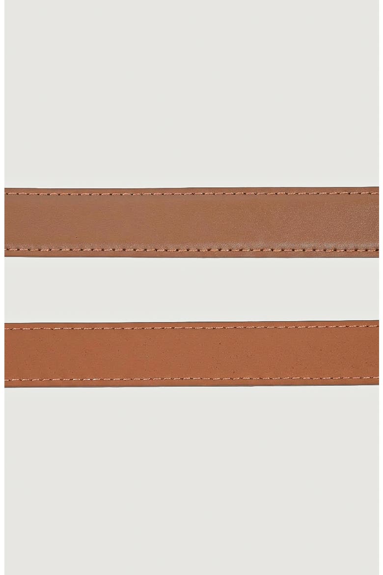 Leather Belt with Textured Buckle and Classic Profile, Alternate, color, Brown
