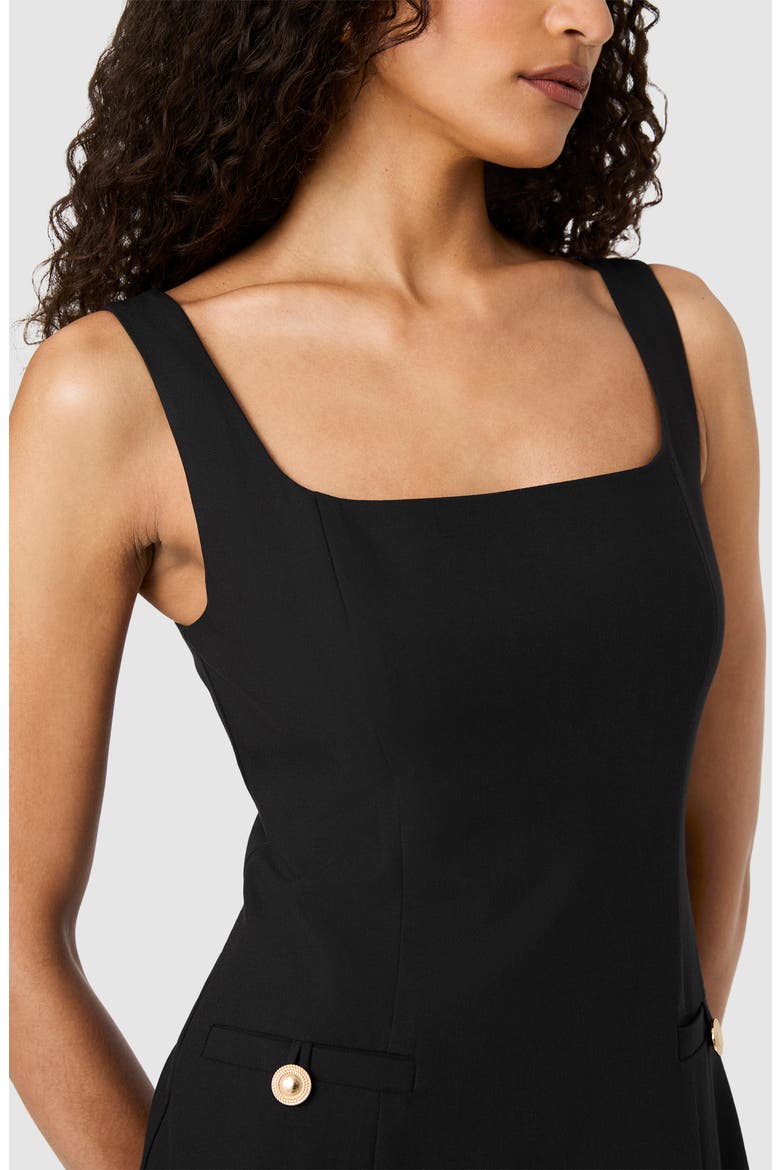 Kai Suiting Side Slit Midi Dress, Alternate, color, BLACK