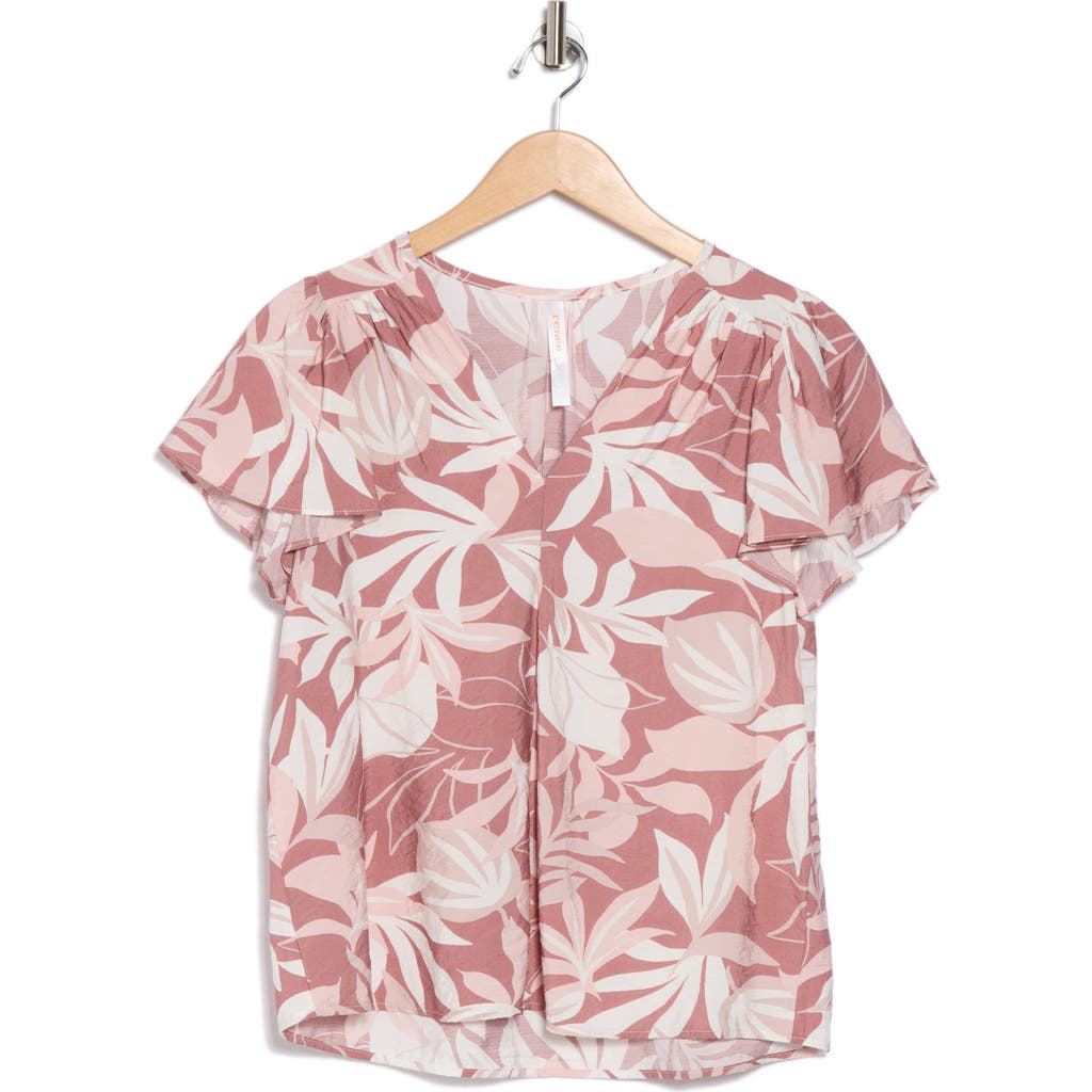 Renee C V-neck Flutter Sleeve Top