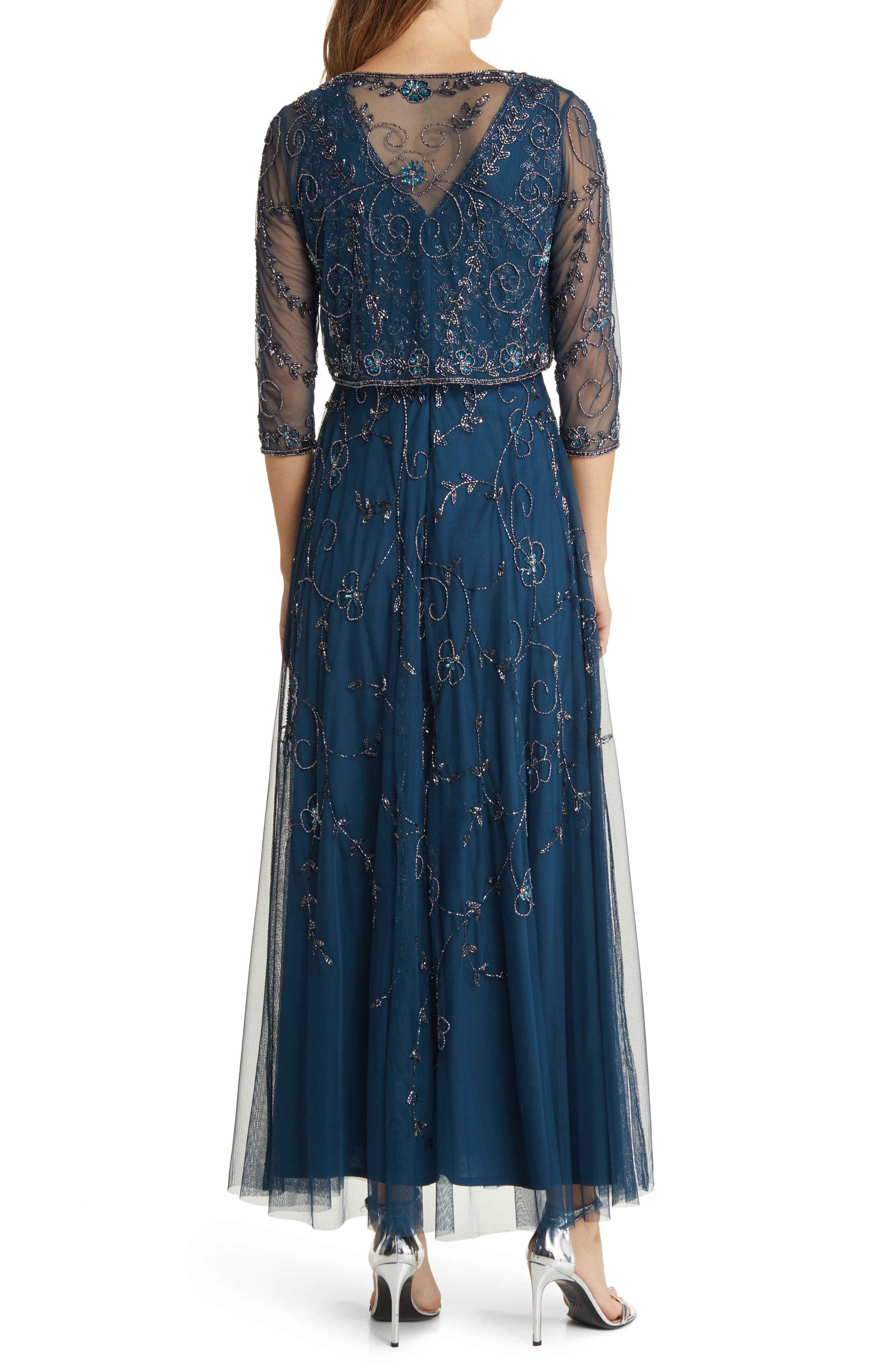Beaded Mesh Gown with Jacket - image 4