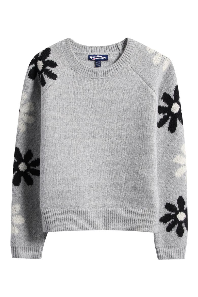 Kids' Daisy Crewneck Sweater, Main, color, GREY COMBO