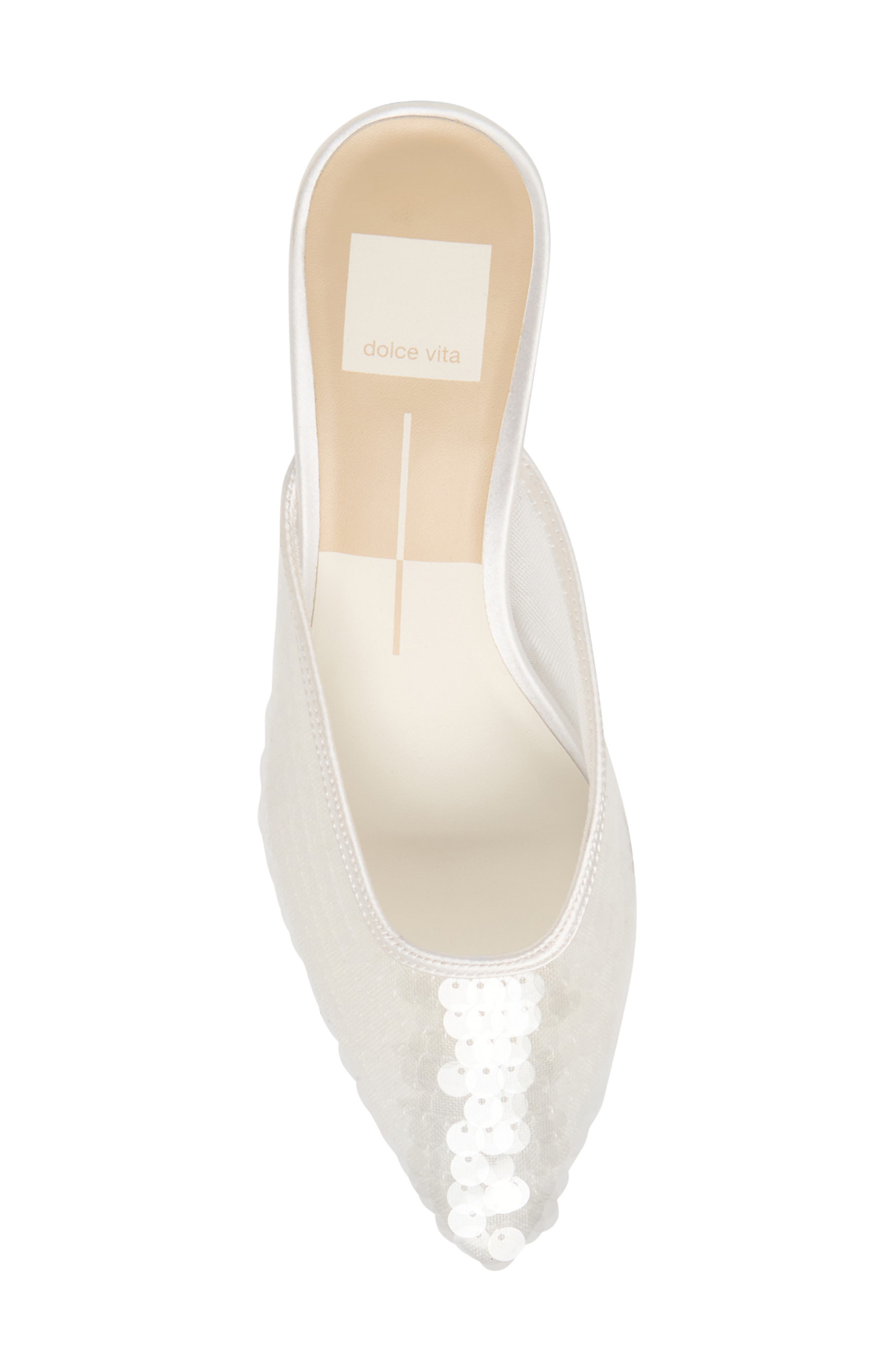 Dolce Vita Cleo Shimmer Kitten Heel Mule, Alternate, color, Ivory Sequin