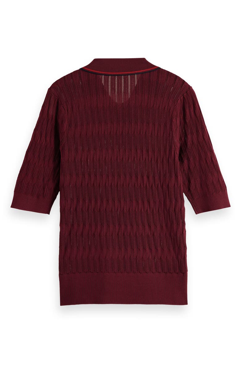 Scotch & Soda Pointelle Polo Sweater, Alternate, color, 