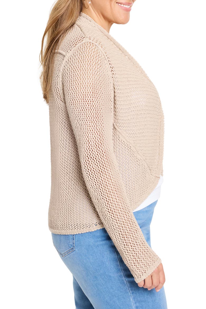 Mesh Cocoon Cardigan, Alternate, color, CHAMOIS