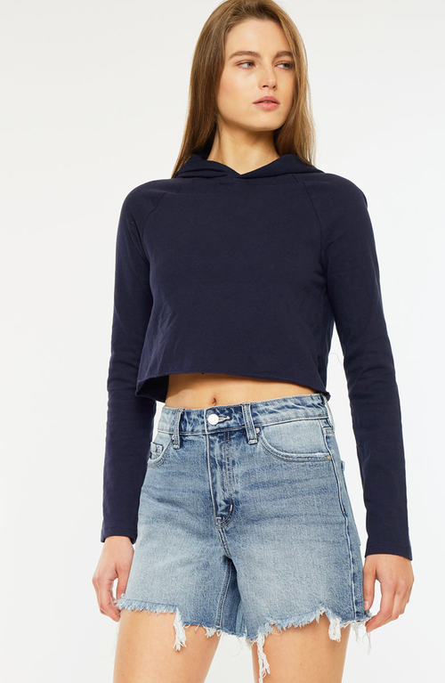 Kancan Tamara High Rise Shorts In Medium Wash