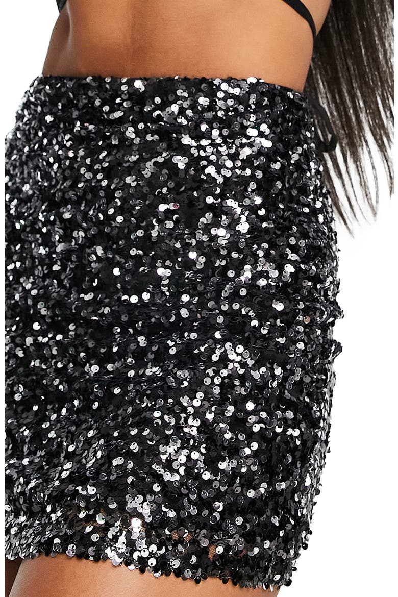 Sequin Miniskirt, Alternate, color, SILVER