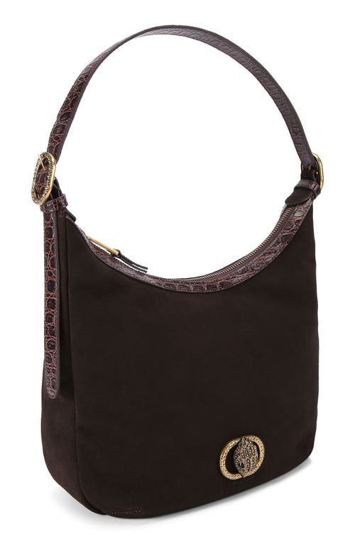 Kurt Geiger London Chelsea Soft Suede Hobo Bag In Brown