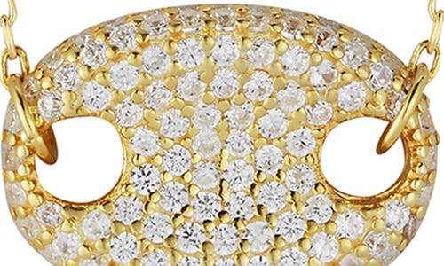 Glaze Jewelry Pavé Cubic Zirconia Mariner Link Pendant Necklace In Gold