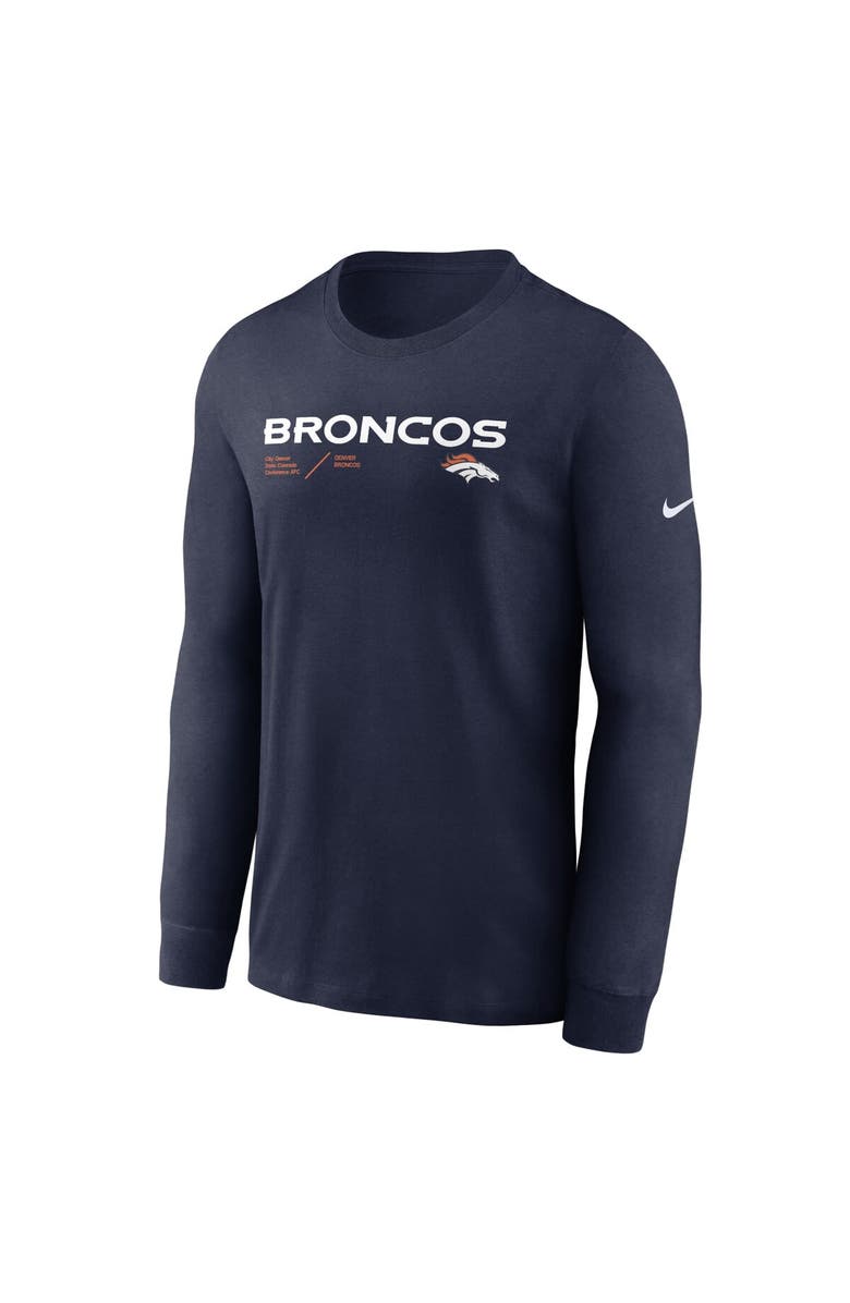Nike Men's Nike Navy Denver Broncos Sideline Infograph Lock Up Performance Long Sleeve T-Shirt, Alternate, color, 