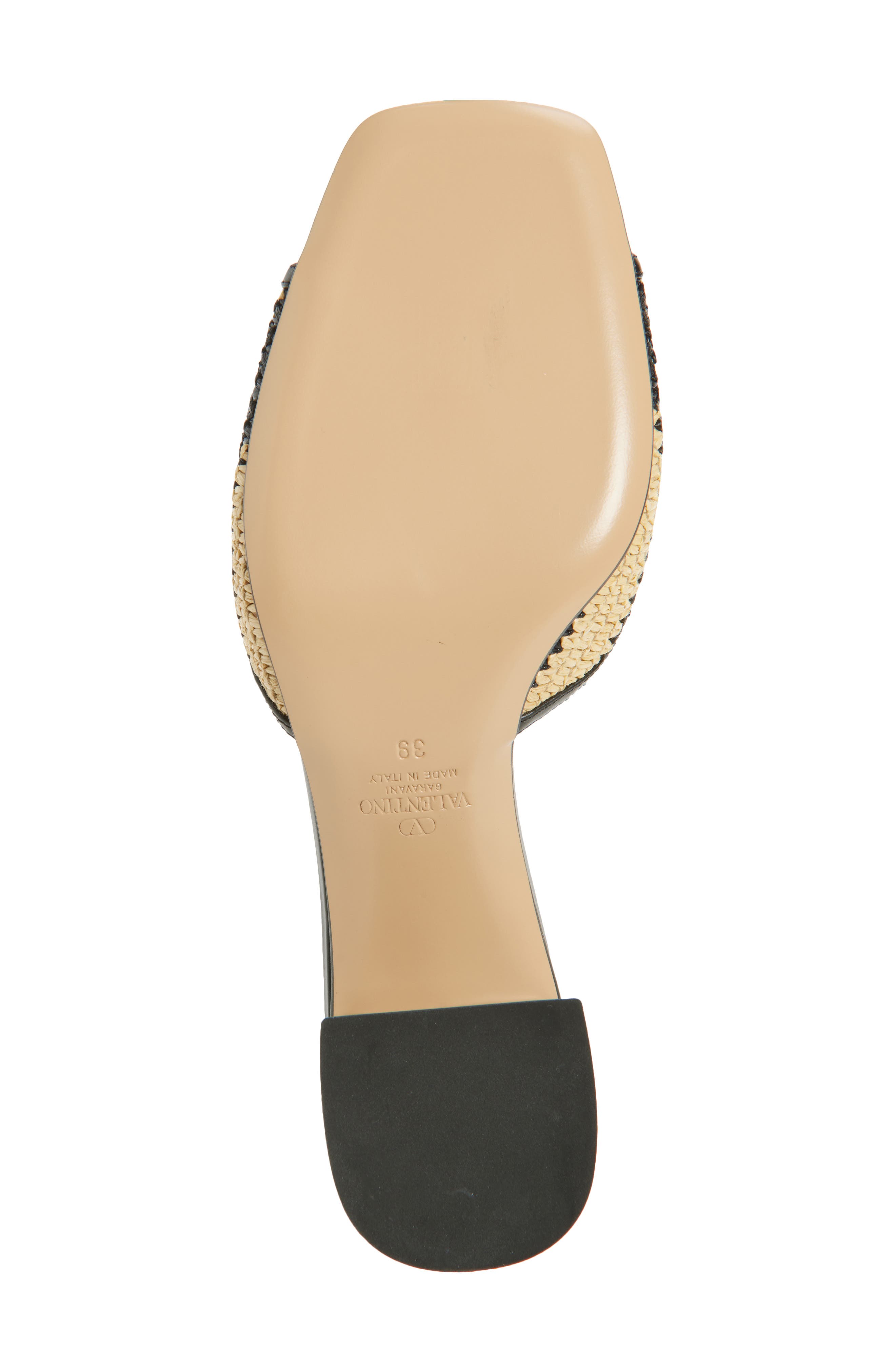 Valentino Garavani VLOGO Slide Sandal, Alternate, color, Natural/ Black