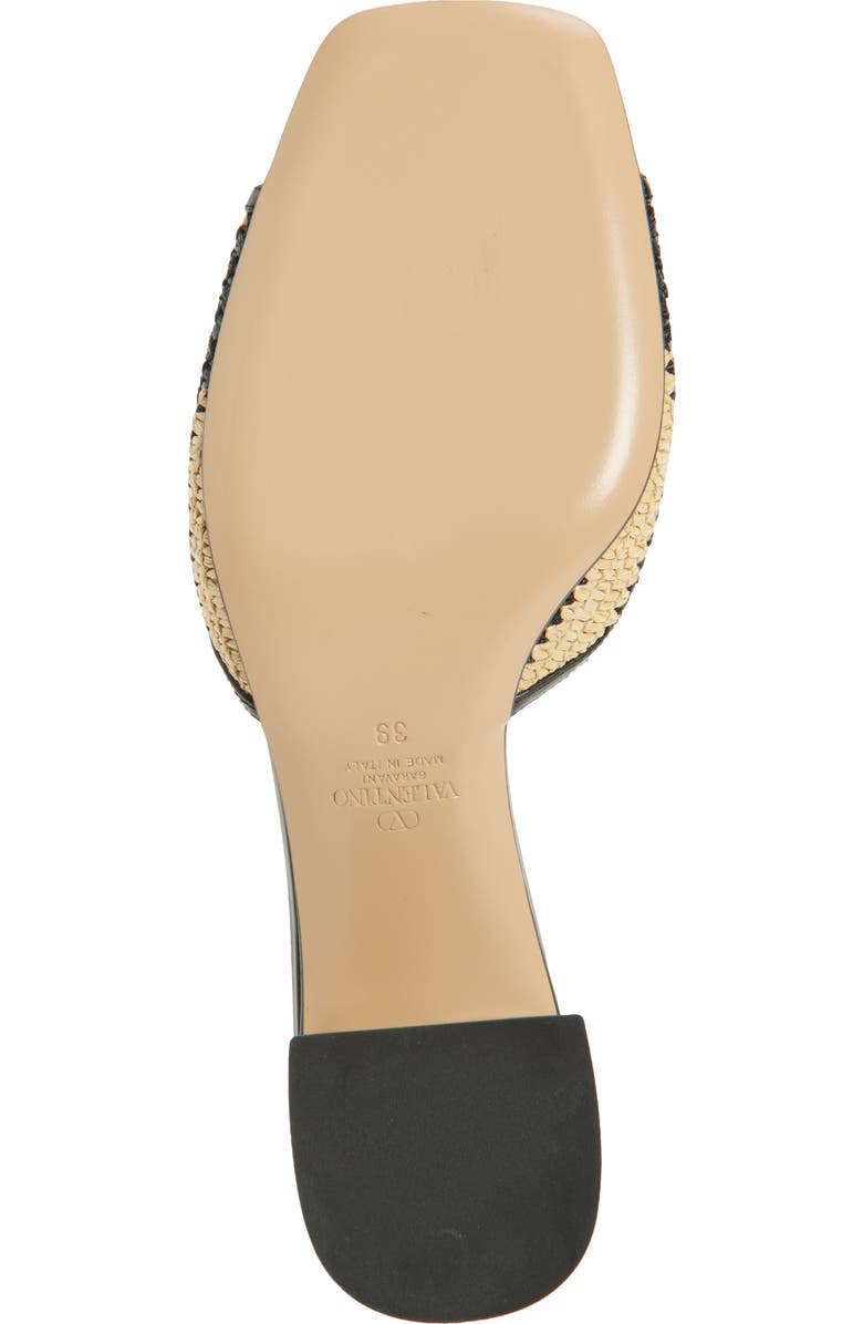 Valentino Garavani VLOGO Slide Sandal, Alternate, color, Natural/ Black