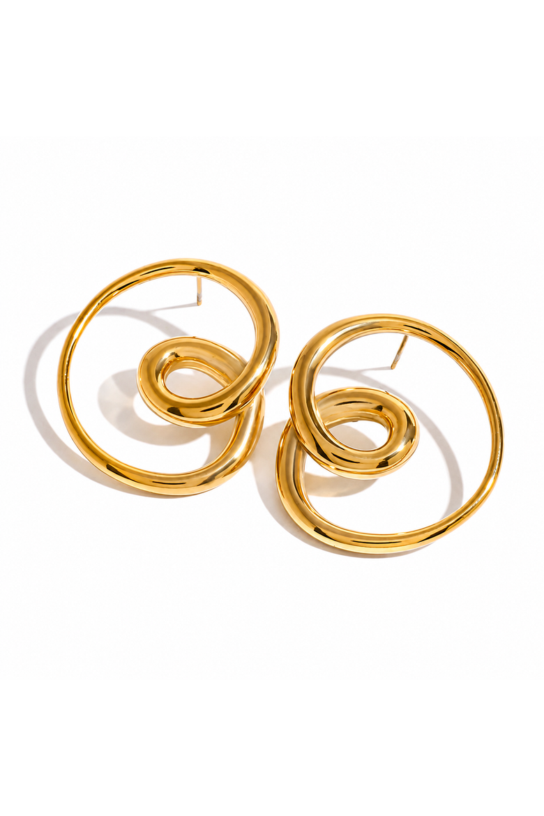Jackie Swiral Knot Earrings, Main, color, Gold