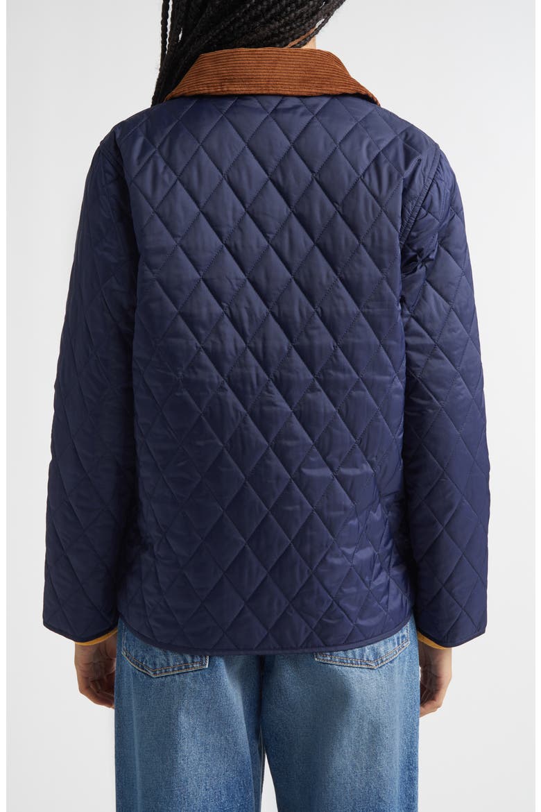 Logo Crest Quilted Nylon Jacket, Alternate, color, DARK NAVY