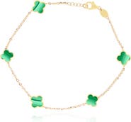 The Lovery Fine Jewelry Mini Malachite Clover Bracelet
