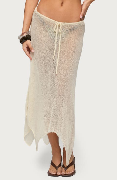 Isla Sheer Knit Cover-Up Skirt