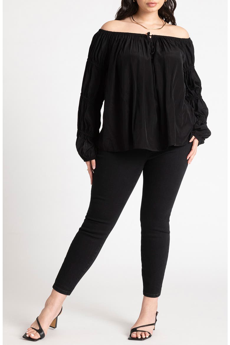 Off the Shoulder Top, Alternate, color, BLACK