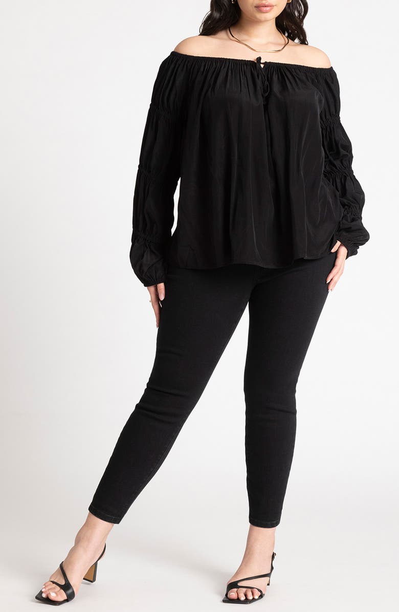 ELOQUII Off the Shoulder Top, Alternate, color,