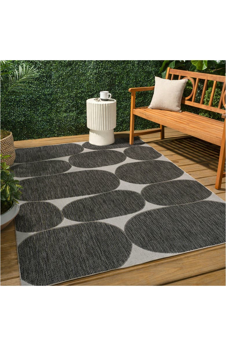 JONATHAN Y Rayna Modern Geometric Organic Shapes Indoor/Outdoor Area Rug, Alternate, color, Black/Cream