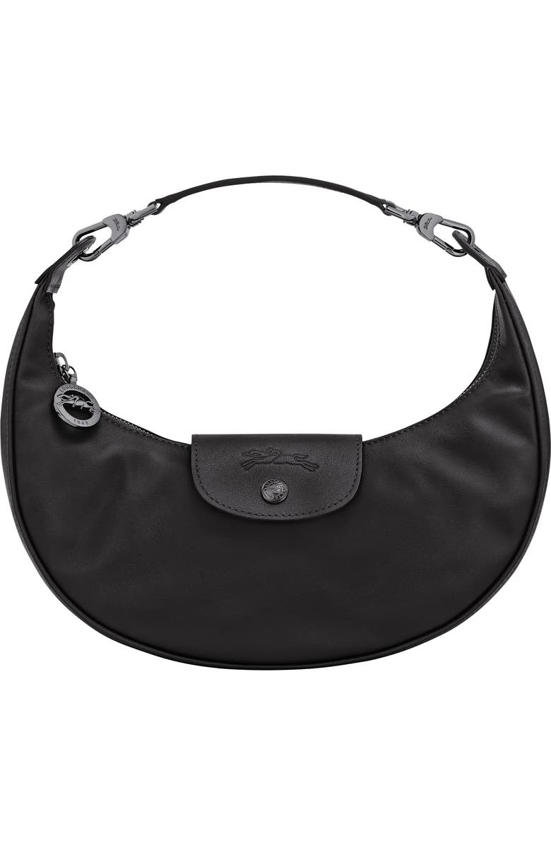 Longchamp Le Pliage Xtra Round Leather Top Handle Bag, Main, color, Black