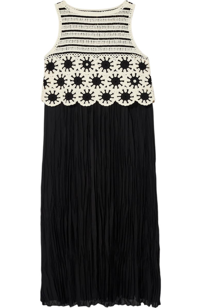 MINT VELVET Crochet Midi Dress, Alternate, color, Black