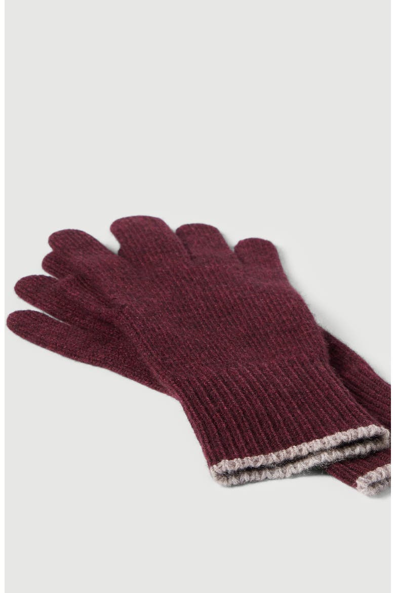 Cashmere knit gloves, Alternate, color, Burgundy