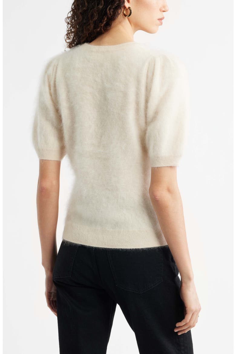 Femme Short Sleeve Brushed Cashmere Sweater, Alternate, color, BEIGE BEACH