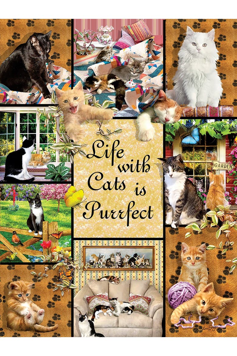 Cats Make Life Purr-fect 1000 piece Jigsaw Puzzle for Adults, Alternate, color, Multicolor