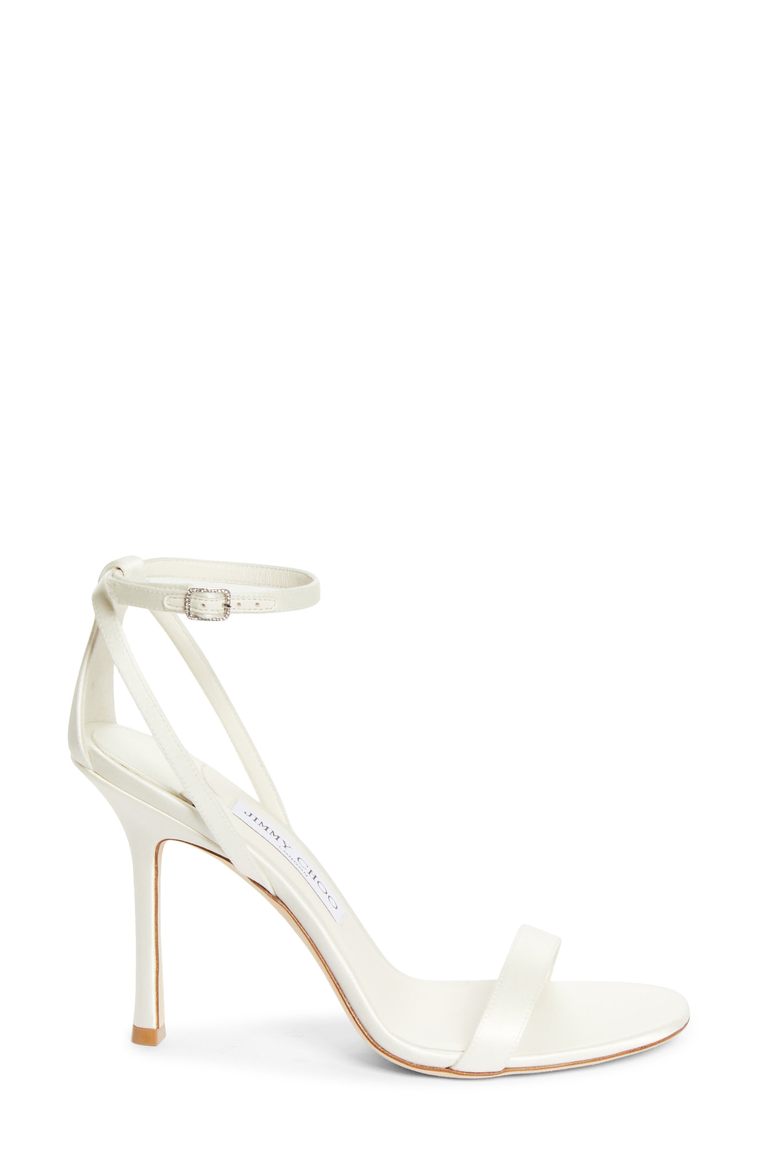 Jimmy Choo Moza Ankle Strap Bridal Sandal, Alternate, color, Ivory