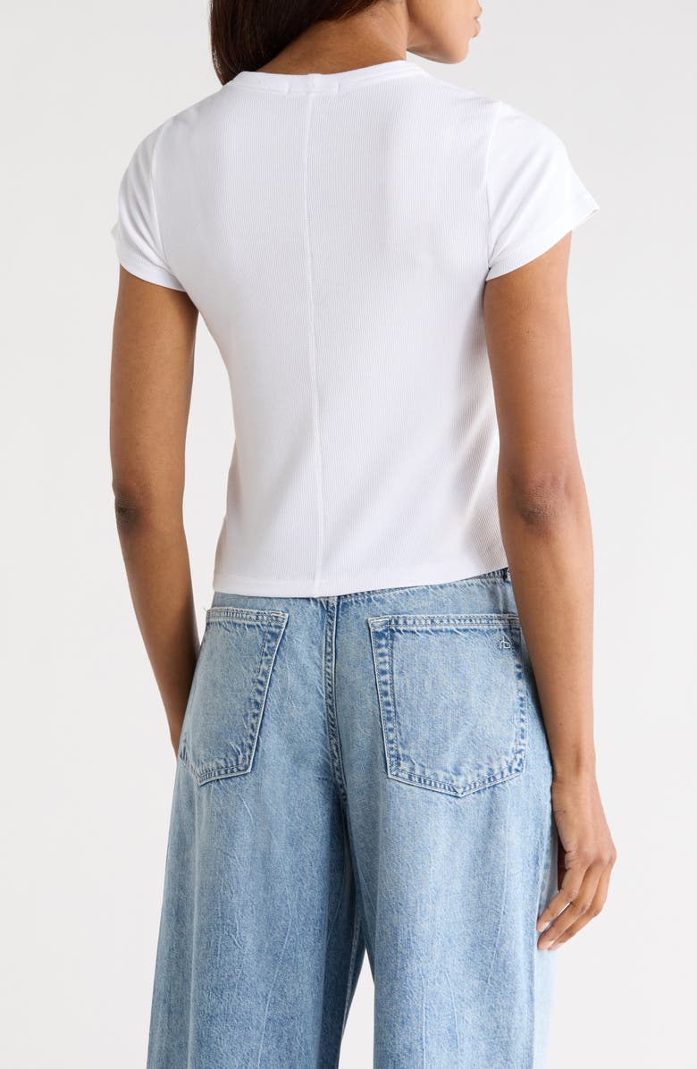 rag & bone Essie Crewneck Ribbed Crop T-Shirt, Alternate, color, White