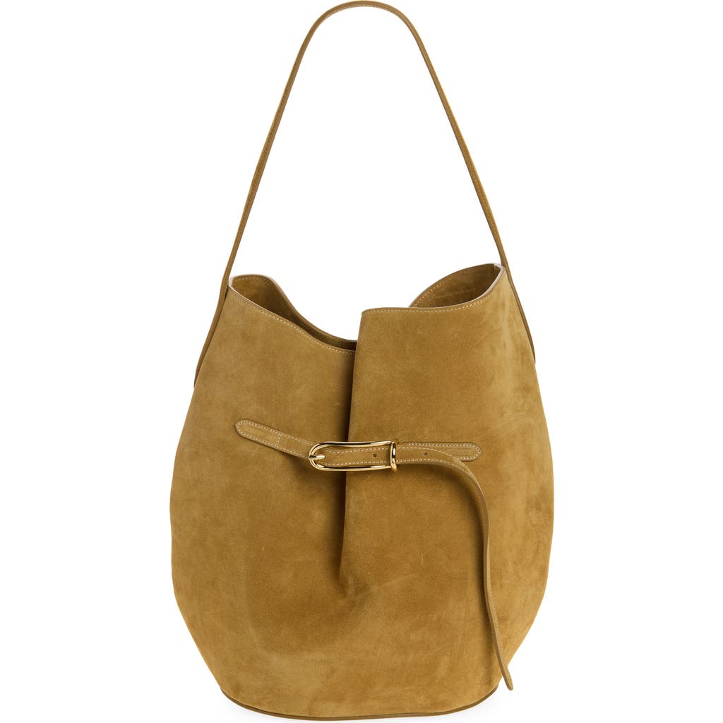 LIFFNER Large Belted Suede Bucket Bag in Sand at Nordstrom