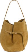 LIFFNER Large Belted Suede Bucket Bag