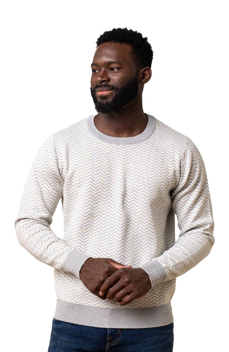 Hope & Henry Men's Organic Intarsia Crew Neck Sweater, Main, color, 