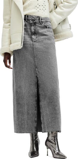 【AAKE】STANCE MAXI SK Max Studio Navy Blue Maxi Skirt Sz Large NWT Asymmetrical