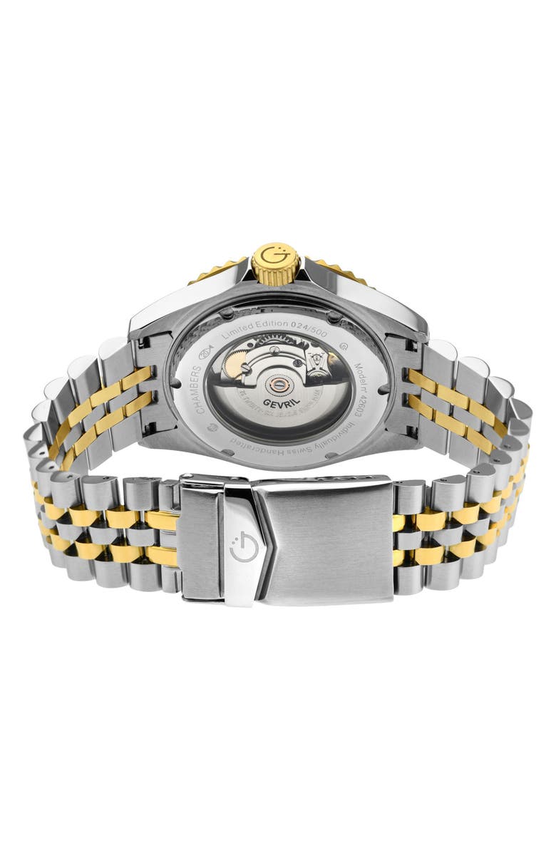 GEVRIL Chamber Two-Toned Bracelet Watch, 43mm, Alternate, color, 