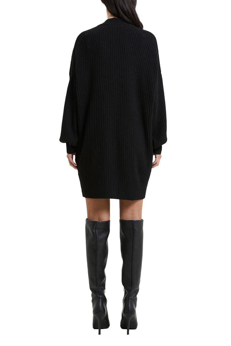 Babysoft Rib Button Front Long Sleeve Sweater Dress, Alternate, color, 01-BLACK