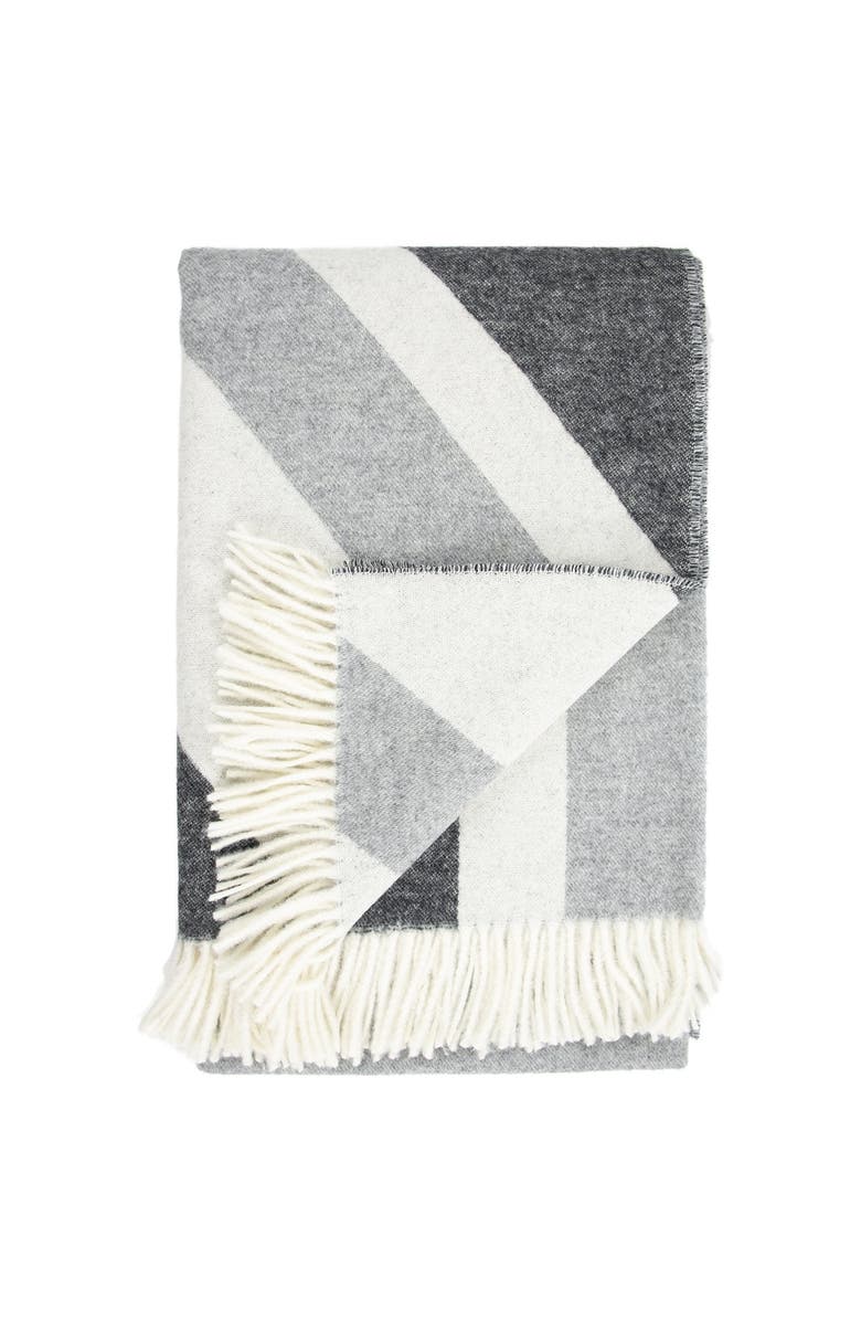 Prince of Scots Monochromatic Union Jack Merino Wool Throw, Alternate, color, Union Jack Grey