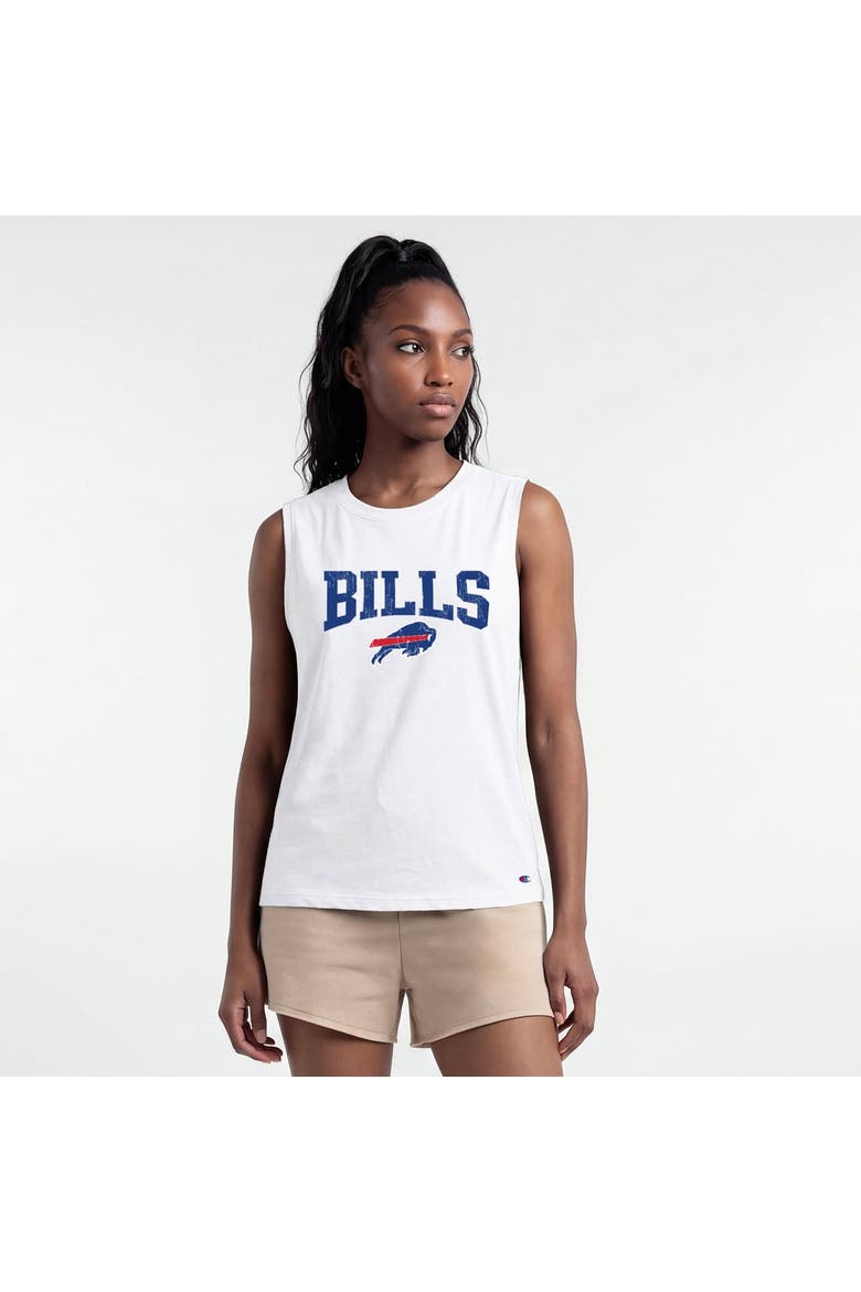 Women's Champion  White Buffalo Bills Muscle Tank Top, Main, color, White