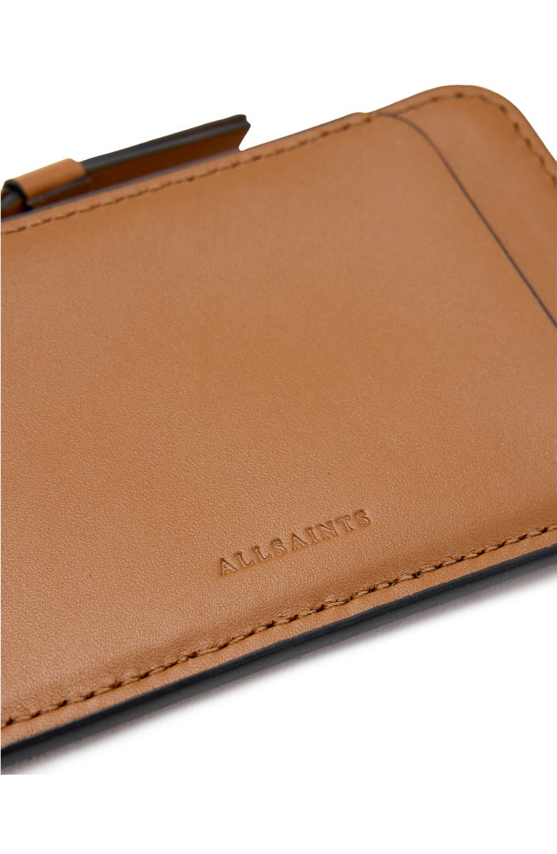 AllSaints Remy Leather Wallet, Alternate, color, Sepia Brown