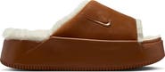 Nike Calm Elevation Faux Fur Lined Platform Slide
