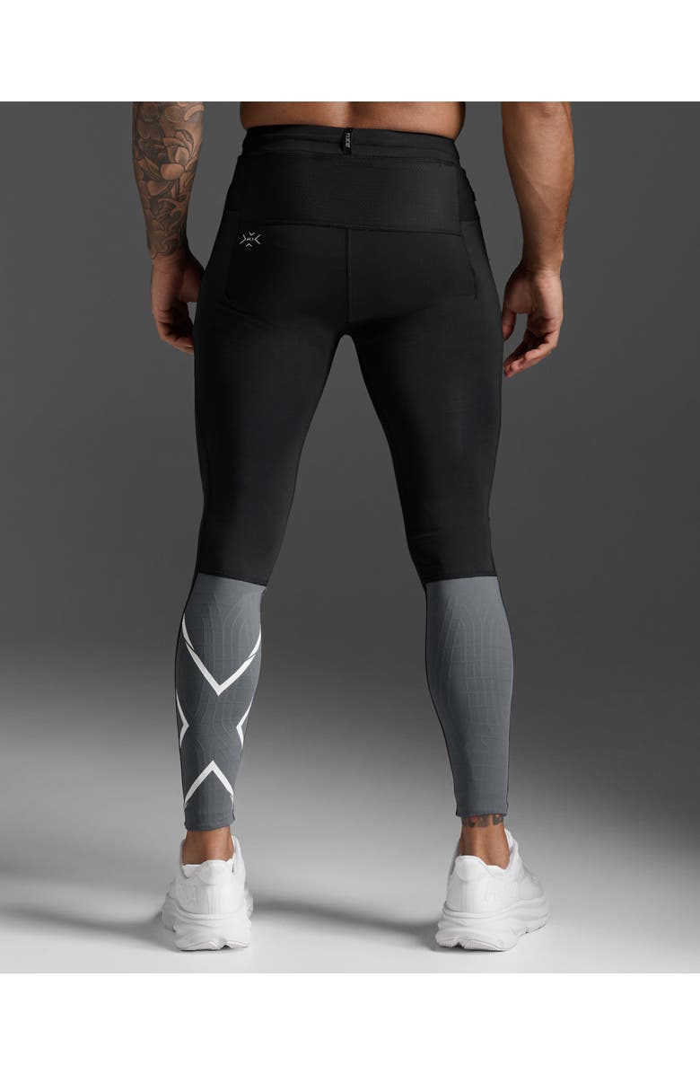 2XU Light Speed React Comp Tights, Alternate, color, Black/White Reflective