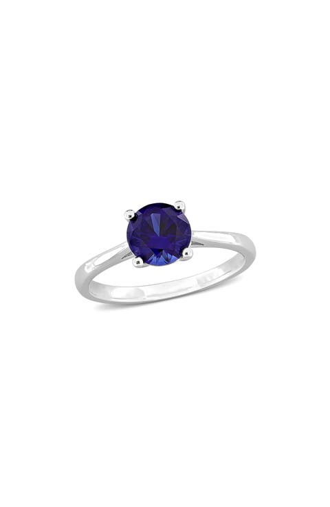 Lab Created Sapphire Solitaire Ring